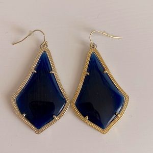 Kendra Scott Alex Gold Navy Blue Earrings